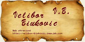 Velibor Biuković vizit kartica